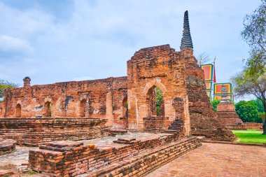 Wat Phra Si Santhe Kompleksi, Ayutthaya, Tayland harabeleri ve çedi