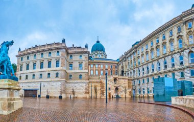 Panorama of Foal Courtyard and Buda Castle, Budapest, Hungary clipart