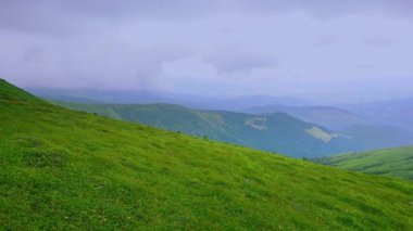 Alpine Tundra fakir bitki örtüsü, Hoverla Dağı, Chornohora Sıradağları ve Ukrayna ile Karpatlar 'ın panoramik manzarasının tadını çıkarın.