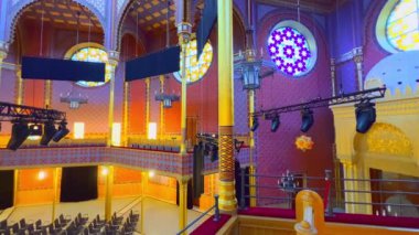Rumbach Sokağı 'nın yenilenmiş sinagogu, Budapeşte, Macaristan' ın süslü Moorish Uyanışı