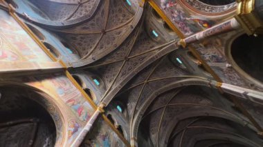 Orta çağ başyapıtı Santa Maria Assunta Katedrali 'nin zengin süslerle, oymalarla, fretwork, Cremona, İtalya