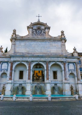 Fontana dell'Acqua Paola (Il Fontanone) the medieval fountain on Janiculum Hill in Rome, Italy clipart