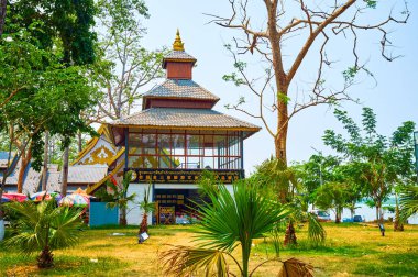 DONSAO, LAOS - 10 Mayıs 2019: Donsao (Don Sao) turist pazarı, 10 Mayıs 'ta Donsao, Laos