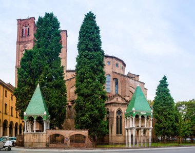 Panorama of the tombs of the Glossators of the Bolognese School at Basilica of San Francesco in Bologna, Italy clipart