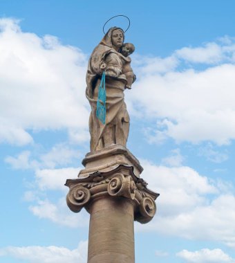 Historic Column of the Blessed Virgin of Carmine, Bologna, Italy clipart