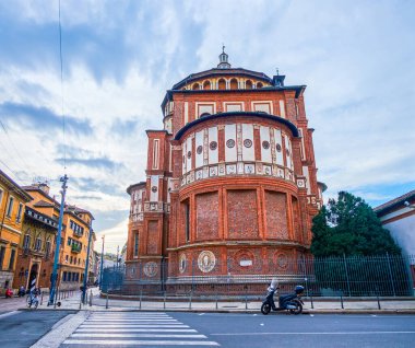 İtalya, Milano 'da Santa Maria delle Grazie Kilisesi' nin çarpıcı maymunu
