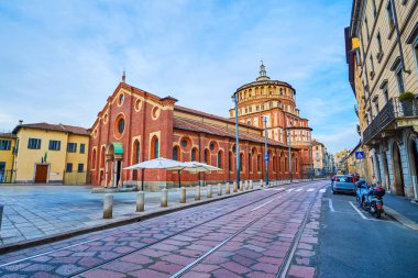 Santa Maria delle Grazie çarpıcı Kubbesi, Milan, İtalya