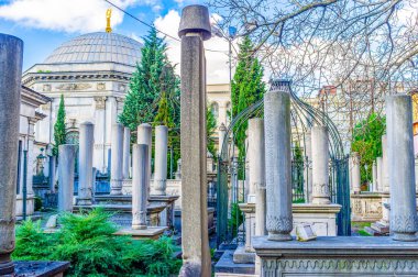 İstanbul, Türkiye 'deki 2. Mahmut Mezarı' ndaki Osmanlı dönemi Mezarlığı