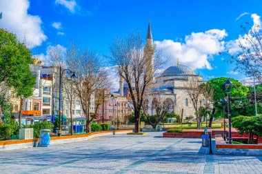 İstanbul 'daki Mehmet Akif Ersoy Parkı' ndan Firuz Ağa Camii 'nin manzarası