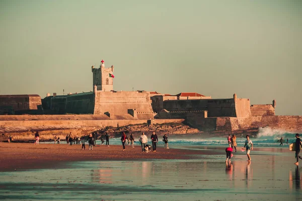 Playa Carcavelos Carcavelos Cascais Lisboa Portugal Imágenes de stock libres de derechos