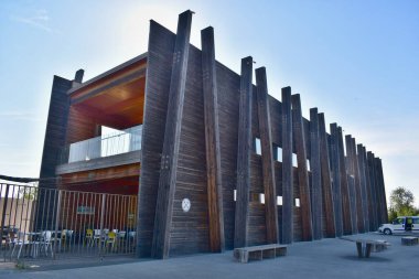 Skocjan Körfezi Doğa Koruma Alanı ziyaretçi merkezi binası, Koper, Slovenya