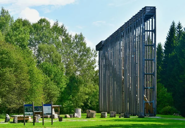 Drabinka Nieba Platforma Widokowa Zbudowana Parku Przyrody Hochmoor Schrems Świerkowych — Zdjęcie stockowe