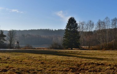 akşam görünümünü kırsal kesimde South Bohemia, Çek Cumhuriyeti