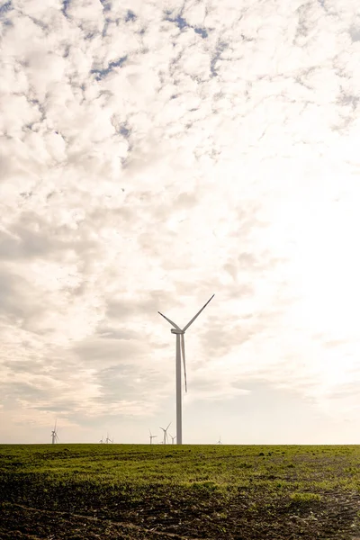 Low Angle Wind Turbine Blue Sky — Stock Photo, Image