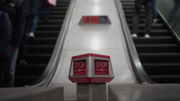 Stop Sign Underground Station Shot Panasonic Gh5 — Stok video