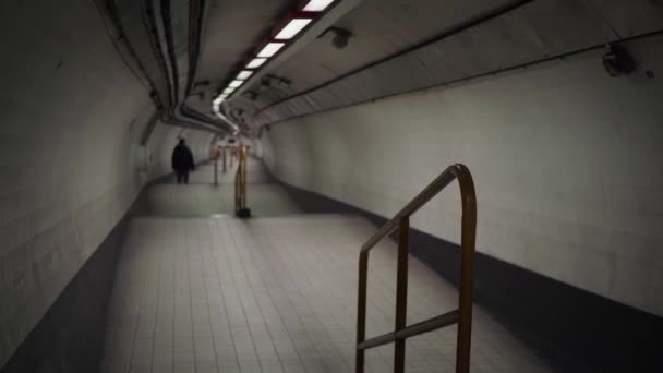 Dark Tunnel Leading Underground Shot Panasonic Gh5 — Stock Video