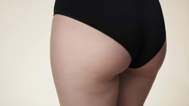 Close Buttock Woman Underwear Shot Red Helium Camera — Stock Video