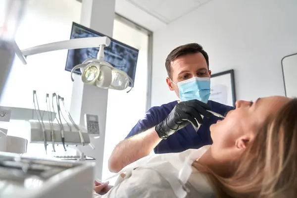 Woman Having Visit Dentist Stock Picture