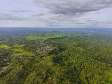 Beautiful morning view of Indonesia's natural panorama with the beauty of the colors and natural light of the morning sky