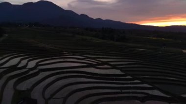 Beautiful morning view of Indonesia natural panorama with the beauty of the colors and natural light of the morning sky