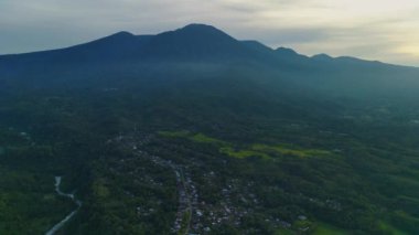 Beautiful morning view indonesia Panorama Landscape paddy fields with beauty color and sky natural light