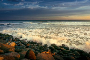 Beautiful morning view indonesia Panorama Landscape paddy fields with beauty color and sky natural light