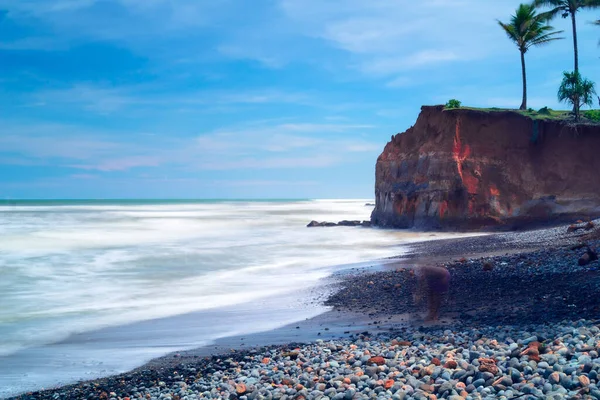 Indah Pemandangan Pagi Indonesia Panorama Lanskap Sawah Dengan Warna Kecantikan — Stok Foto