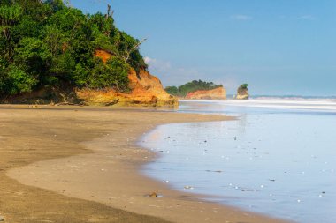 Beautiful morning view indonesia Panorama Landscape paddy fields with beauty color and sky natural light