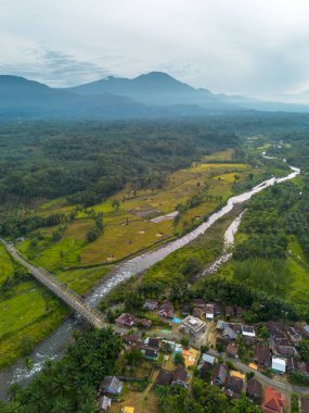 beautiful morning view indonesia panorama landscape paddy fields with beauty color and sky natural light
