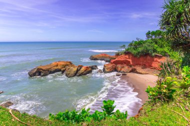 beautiful morning view indonesia panorama landscape paddy fields with beauty color and sky natural light