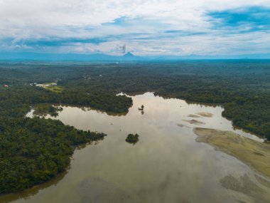 beautiful morning view indonesia panorama landscape paddy fields with beauty color and sky natural light