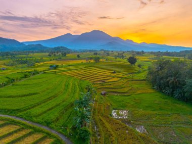 Güzel bir sabah manzarası Endonezya manzara plajı güzellik rengi ve gökyüzü doğal ışığı