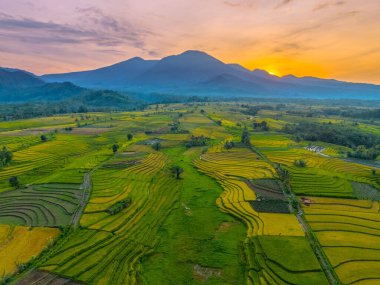 Güzel bir sabah manzarası Endonezya manzara plajı güzellik rengi ve gökyüzü doğal ışığı