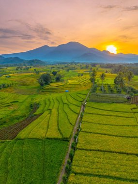 Güzel bir sabah manzarası Endonezya manzara plajı güzellik rengi ve gökyüzü doğal ışığı