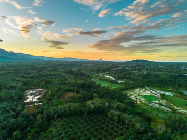 Güzel bir sabah manzarası Endonezya manzara plajı güzellik rengi ve gökyüzü doğal ışığı