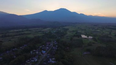 Beautiful morning view indonesia panorama landscape paddy fields with beauty color and sky natural light