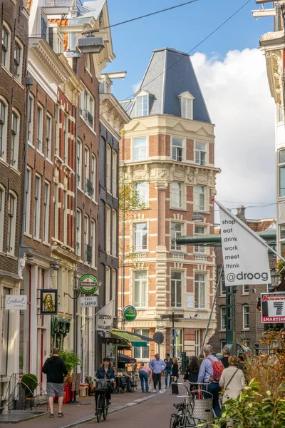 Netherlands Amsterdam September 2021 Sunny Summer Day Center Facades Typical — Stock Photo, Image