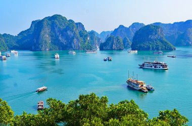 Ha Long Bay, a UNESCO Heritage Site in Vietnam clipart
