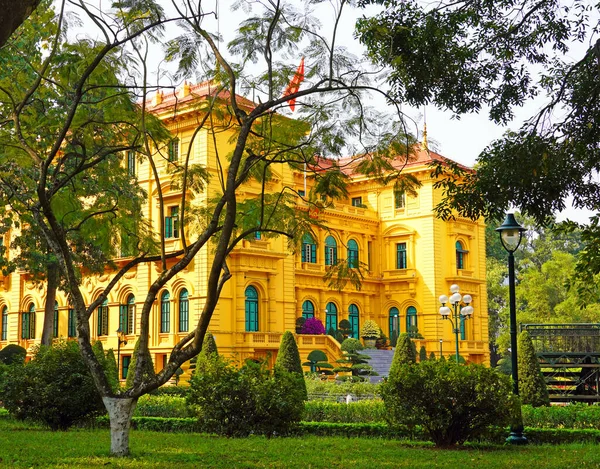 stock image President's Palace in Hanoi, Vietnam, where Ho Chi Minh once resided.