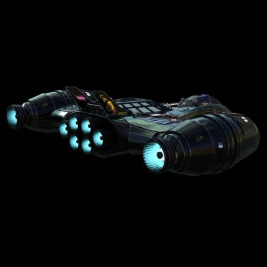 Siyah arkaplanda gizlilik uzay gemisi oluşturma