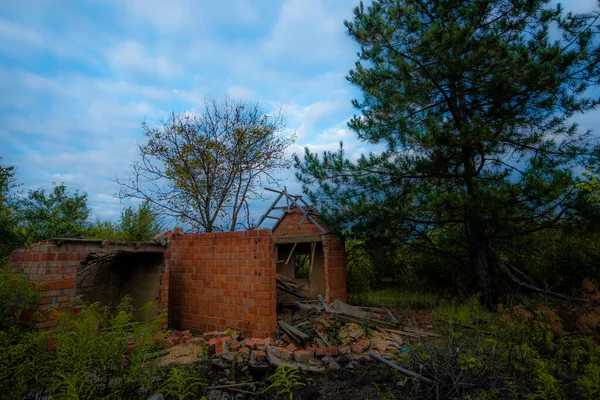 Maison Abandonnée Dans Village — Photo