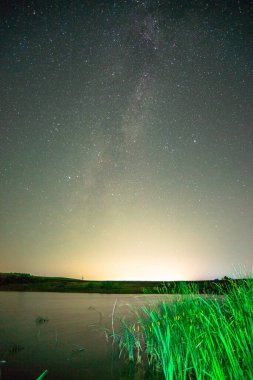 Yıldızlı ve samanyolu güzel gece gökyüzü