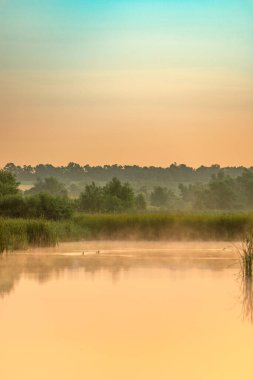 Sabah nehirde güzel bir gün doğumu