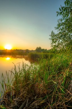 Gölde güzel bir gün batımı