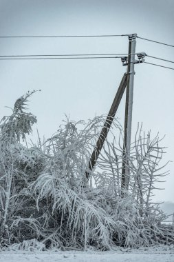 Elektrik direkleriyle kar fırtınası