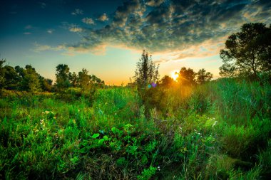 Sahada gün batımı