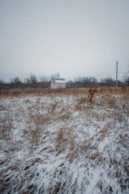 Kar ve ağaçlarla kaplı kış manzarası