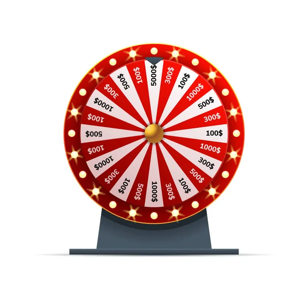 Red Wheel Fortune Illustratie Casino Kansspel Win Fortuin Roulette Gokken — Stockvector