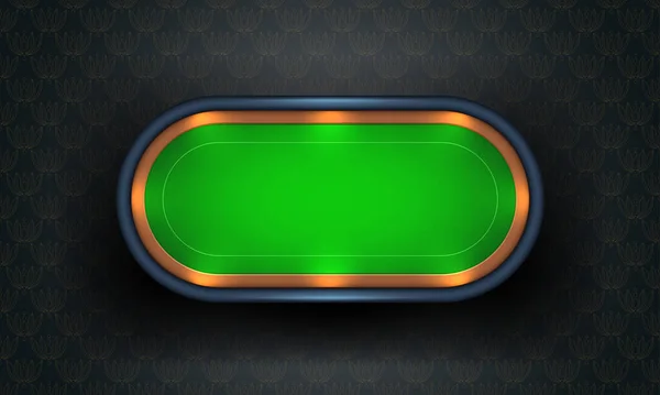 暗い背景に緑の布でポーカーテーブル 現実的なベクトル図 ロイヤリティフリーのストックイラスト