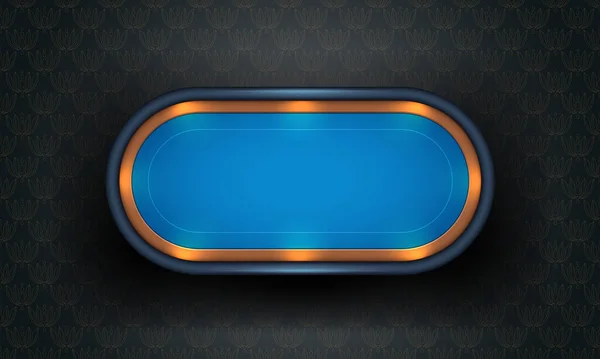 Pokertisch Mit Blauem Tuch Auf Dunklem Hintergrund Realistische Vektorillustration Vektorgrafiken